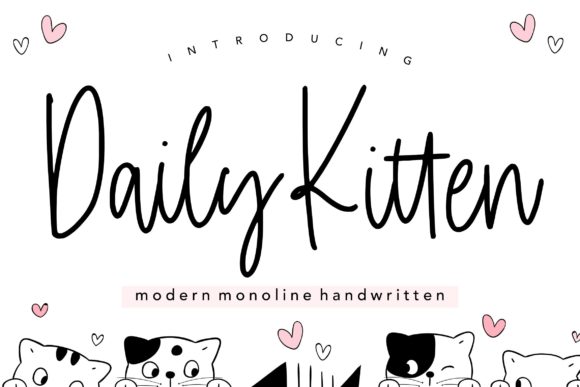Discover the Charm of Daily Kitten: A Handwritten Font for Editorial Design