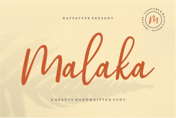 Malaka: A Script Font with Distinctive Elegance